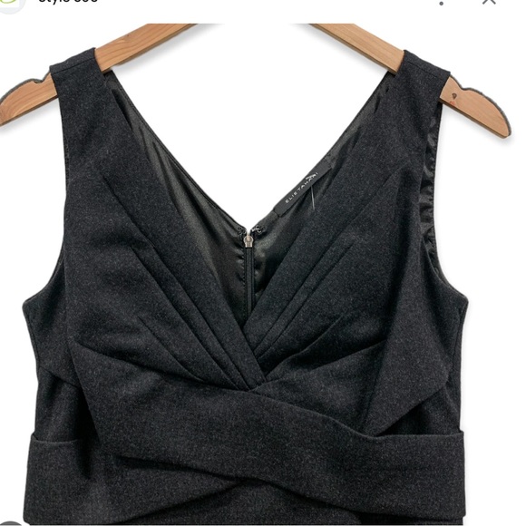 ELIE TAHARI NEW Zoe V-Neck Sleeveless Dress Sheath Cross Cross Wrap Top Lined - Picture 4 of 13